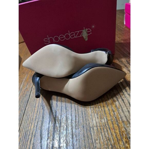 New 9 Shoe Dazzle Black AnnaKay Stiletto Pump High Heel Dress Shoes - Picture 6 of 6